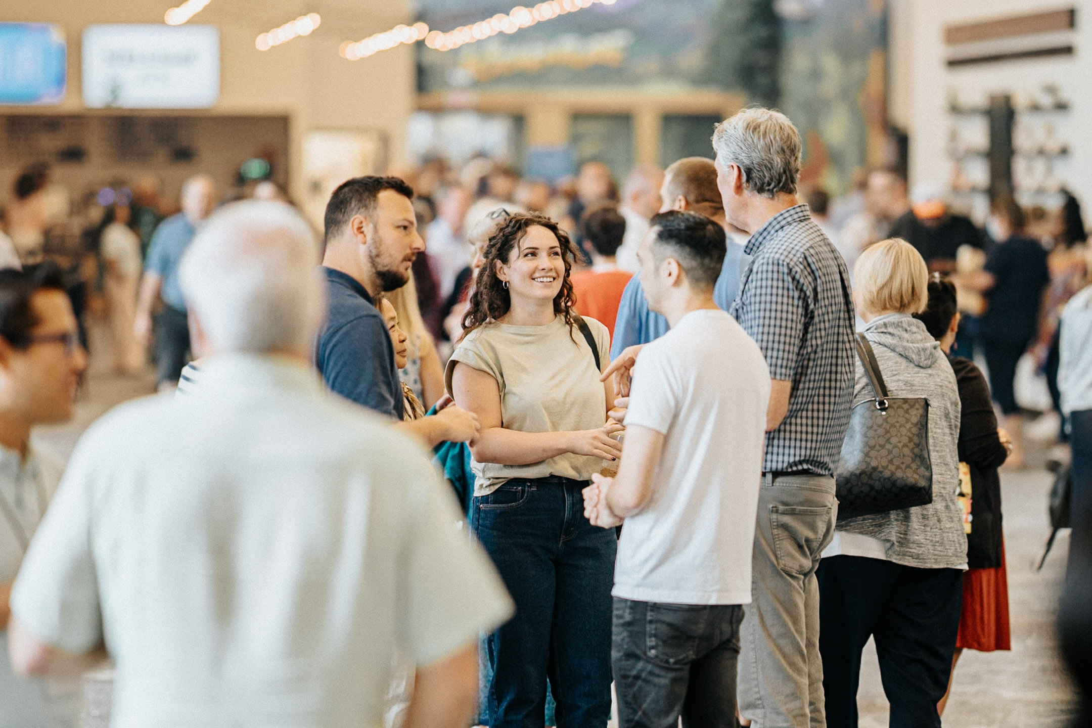 volunteer at church shaking hands