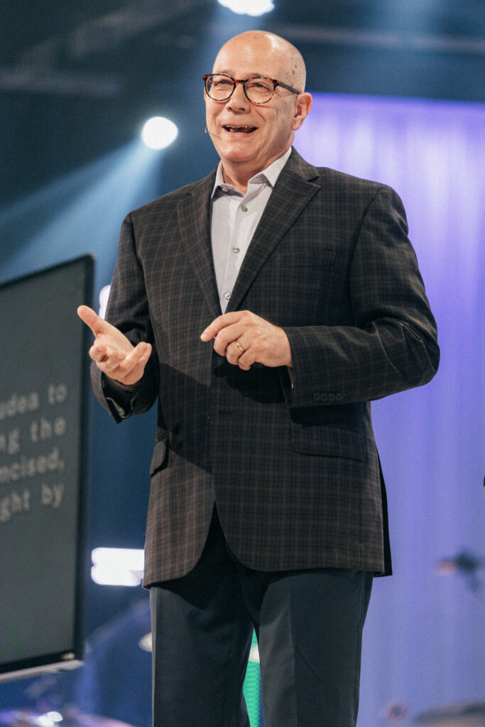 Pastor Rex Keener preaching about salvation through faith in Christ